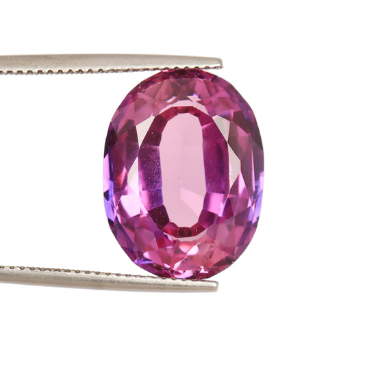 REAL-GEMS Natural 15.55 Carat Pink Kunzite Oval Cut Translucent Certified Loose Gemstone for Jewelry Making