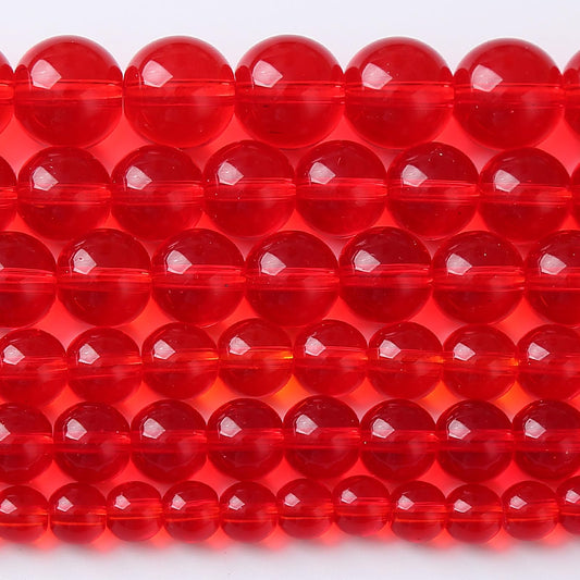 180pcs 4MM Blood Red Glass Crystal Beads Natural Stone for Jewelry Making Round Gemstone Beads DIY Bracelet Necklace 2 Strands 32"