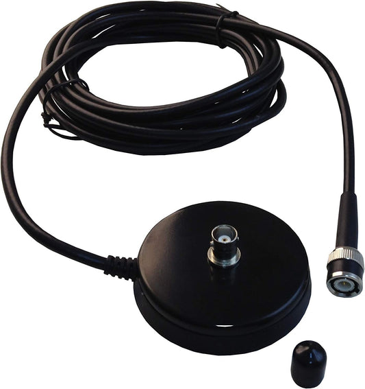 Anteenna TW-35B RG-58 Magnetic Antenna Mount with BNC Female Connector and Coax Cable for Handheld Ham Radio & Two-Way