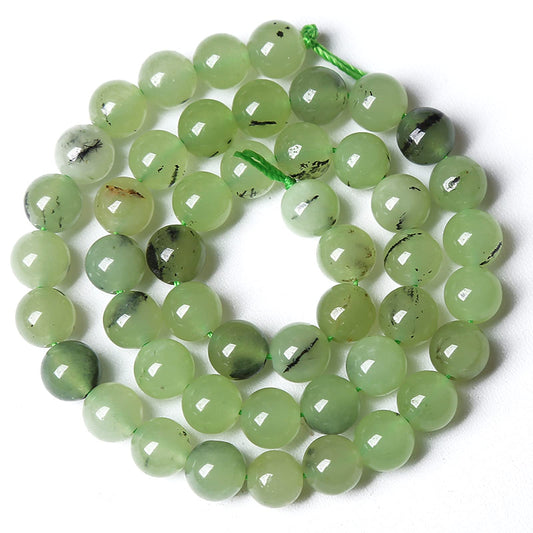 10MM 38PCS Natural Stone Prehnite Jade Loose Beads for Jewelry Making DIY Bracelet Necklace