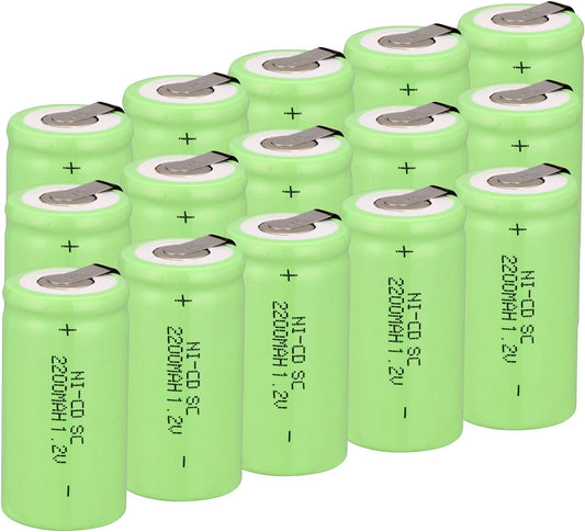 anmas rucci 1.2V 2200mAh 16-Pack Odstore Ni-Cd Rechargeable C Battery Sub C Batteries C Size (Green)