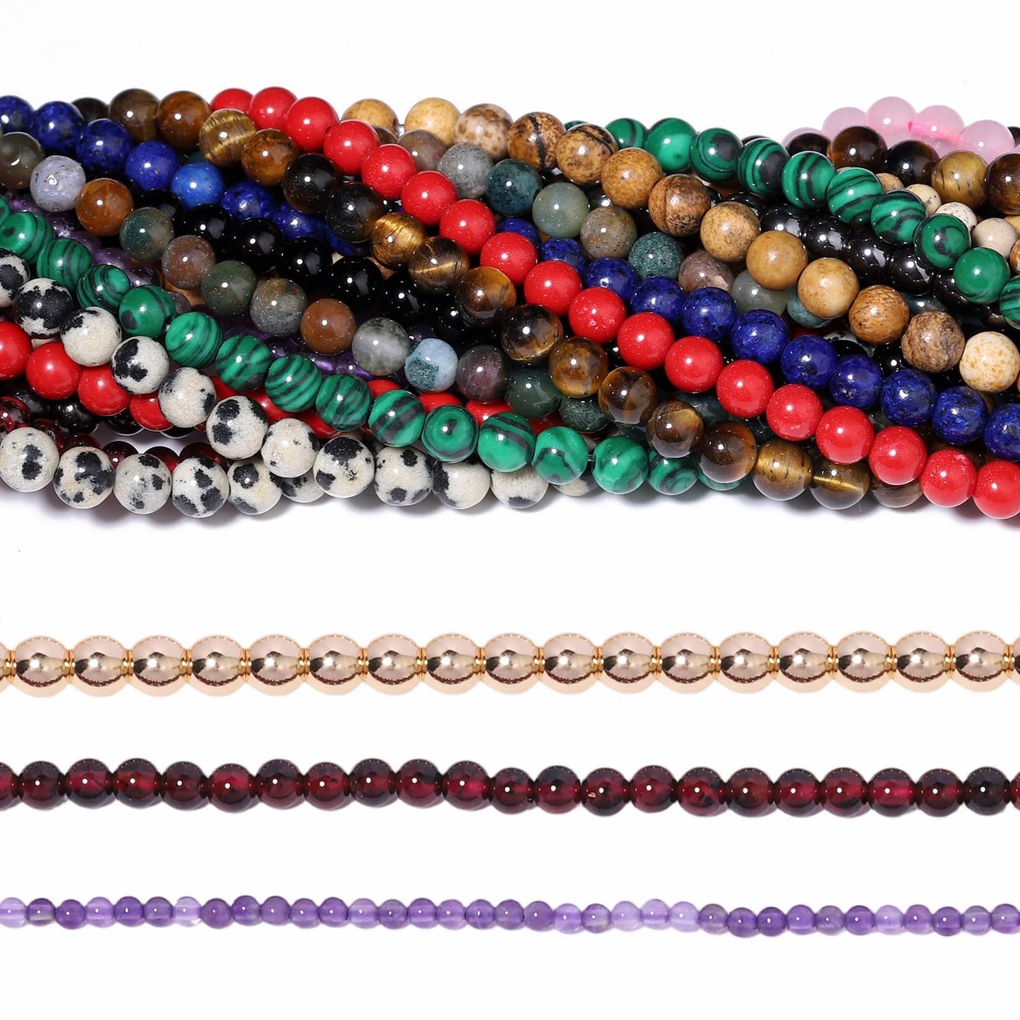 Songxi 90pcs 4mm Red Coral Natural Round Stone Beads for Jewelry Making, Smooth Loose Small Gemstone Beads for Bracelets Necklace, Chakra Stones with Energy Power