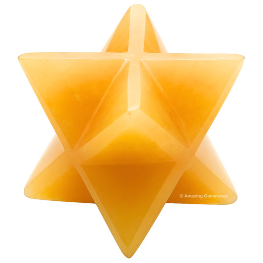 Amazing Gemstone Yellow Aventurine Merkaba Crystal - 1.5 Inches Metaphysical Merkaba Star for Meditation - Energetic Tetrahedron Crystal and Healing Stones and Healing (35-40mm)