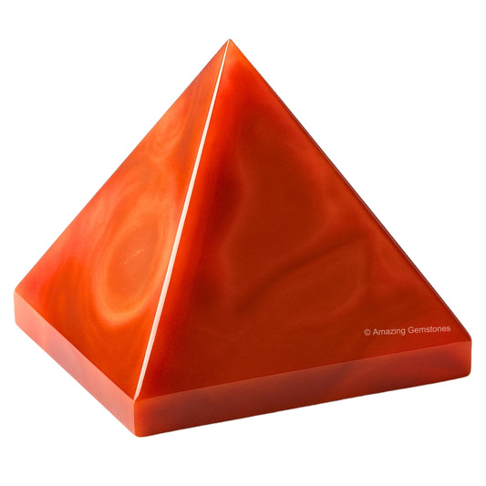 Amazing Gemstone Carnelian Pyramid Crystal Healing Stones - 2" Great Pyramid Figurine of Natural Stone Pyramid for Meditation, Reiki, Chakra Balancing and Crystal Pyramids Grid