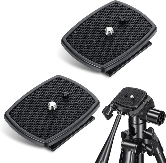 Alrhso 2 Pack 63x48mm Camera Quick Release Plate Universal Tripod Quick Release Plate Camera Mount Adapter Replacement