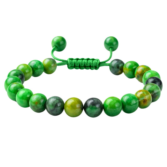 Amazing Gemstone Variscite Bracelet for Women Men's Gifts - Protection Healing Crystal Bracelet - 8mm Gemstone Beaded Adjustable Bracelet