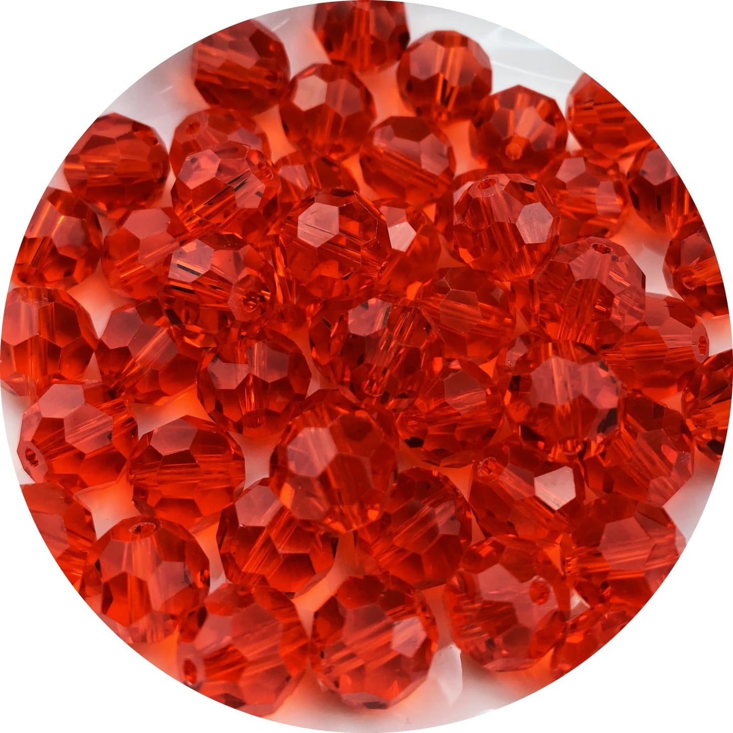 Xinhongo Crystal Glass Beads 100 Pieces 8mm Round Faceted Glass Spacer Beads for Jewelry Making Bracelet Earring Necklace DIY Craft Supplies(Red)