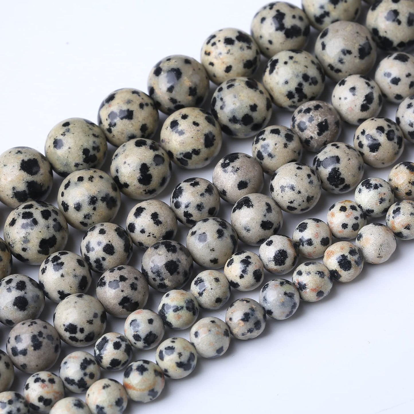 32PCS 12MM Natural Dalmatian Jasper Stone Beads Energy Healing Beads for DIY Jewelry Bracelet Necklace Making for Jewelry Making15Inch