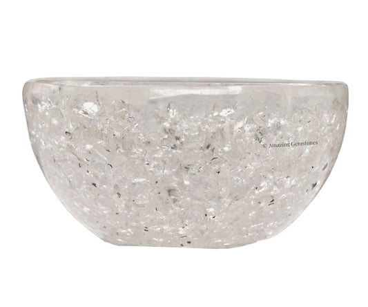 Amazing Gemstone Clear Quartz Orgonite Orgone Crystal Gemstone Bowl - 3" Orgonite Clear Quartz Crystal Bowl for Meditation, Crystals and Healing Stones Gift and Protection