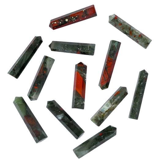 Amazing Gemstone African Bloodstone Crystal Points Bulk Healing Crystals & Stones - Pack of 3 Single Terminated Healing Wand Point Bulk Crystals for Crafts, Crystal Grid, DIY Work - Premium Crystals
