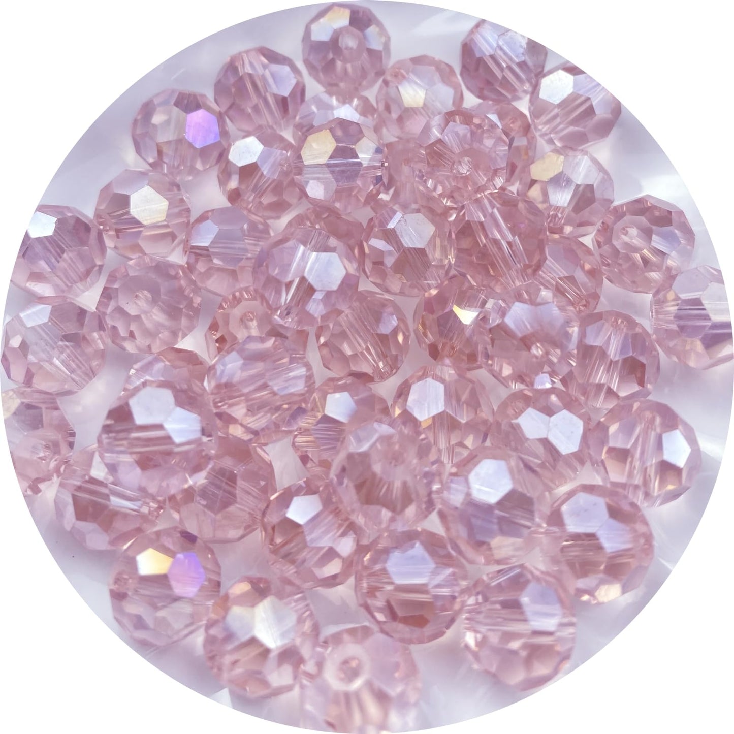 Xinhongo Crystal Glass Beads 400 Pieces 4mm Round Faceted Glass Spacer Beads for Jewelry Making Bracelet Earring Necklace DIY Craft Supplies(Pink AB)