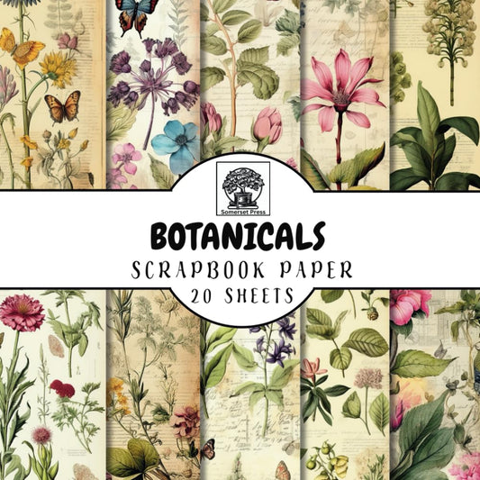 Botanicals Scrapbook Paper: 20 Double-Sided Sheets of Botanical Patterns for Scrapbooking, Junk Journals, Card Making, Decoupage, Origami, Paper ... Media (Scrapbook Paper by Somerset Press)