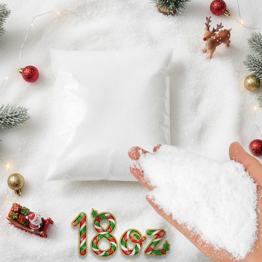 Christmas Fake Snow Decoration - 18oz Realistic Artificial Snow for Holiday Crafts & Displays