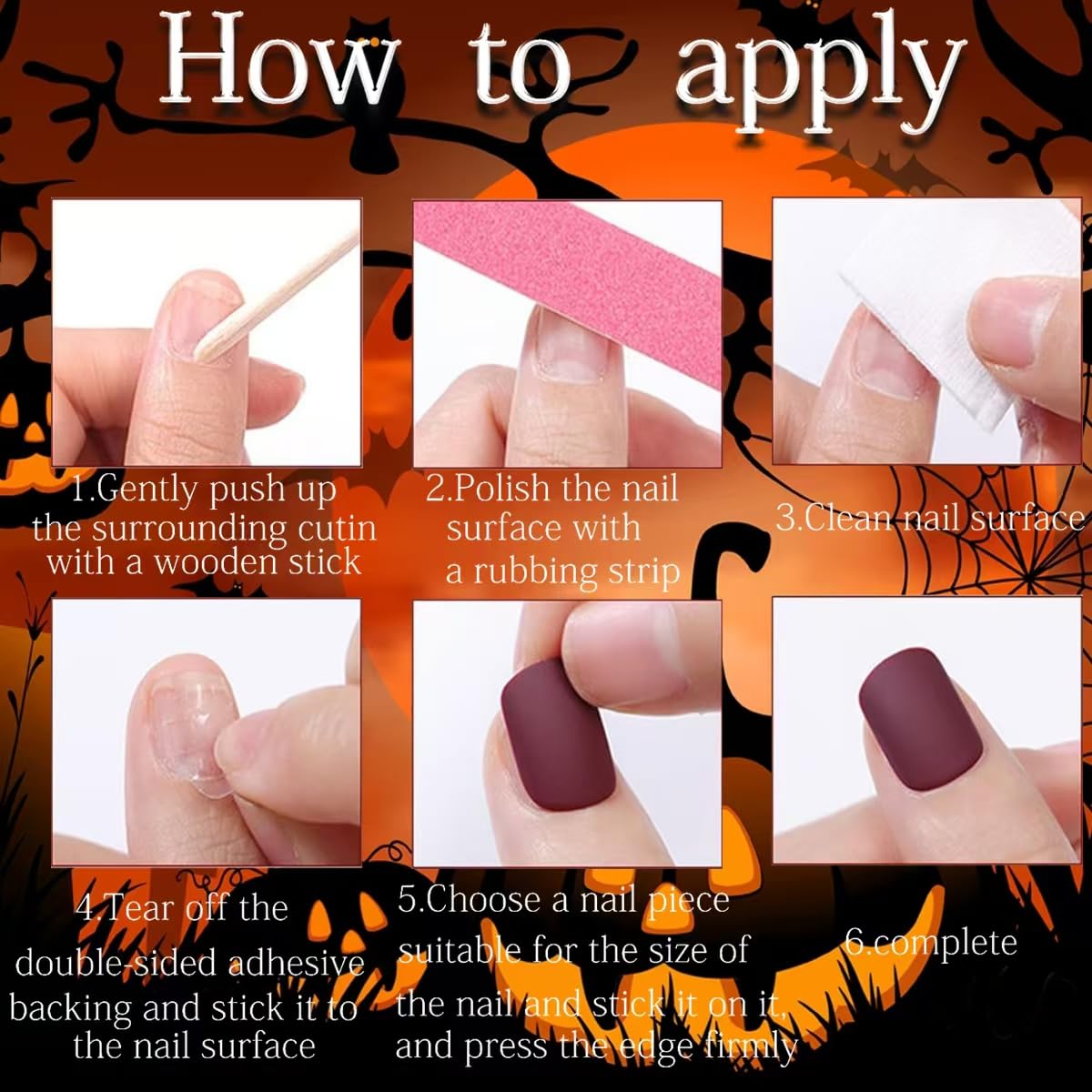 Thanksgiving Press on nails Medium Square Fake Nails with Maple Leaves Design Stick on Nails Gold Glitter False Nails Fall Full Cover Acrylic Glue on Nail for Women Nail Art Decoration 24Pcs