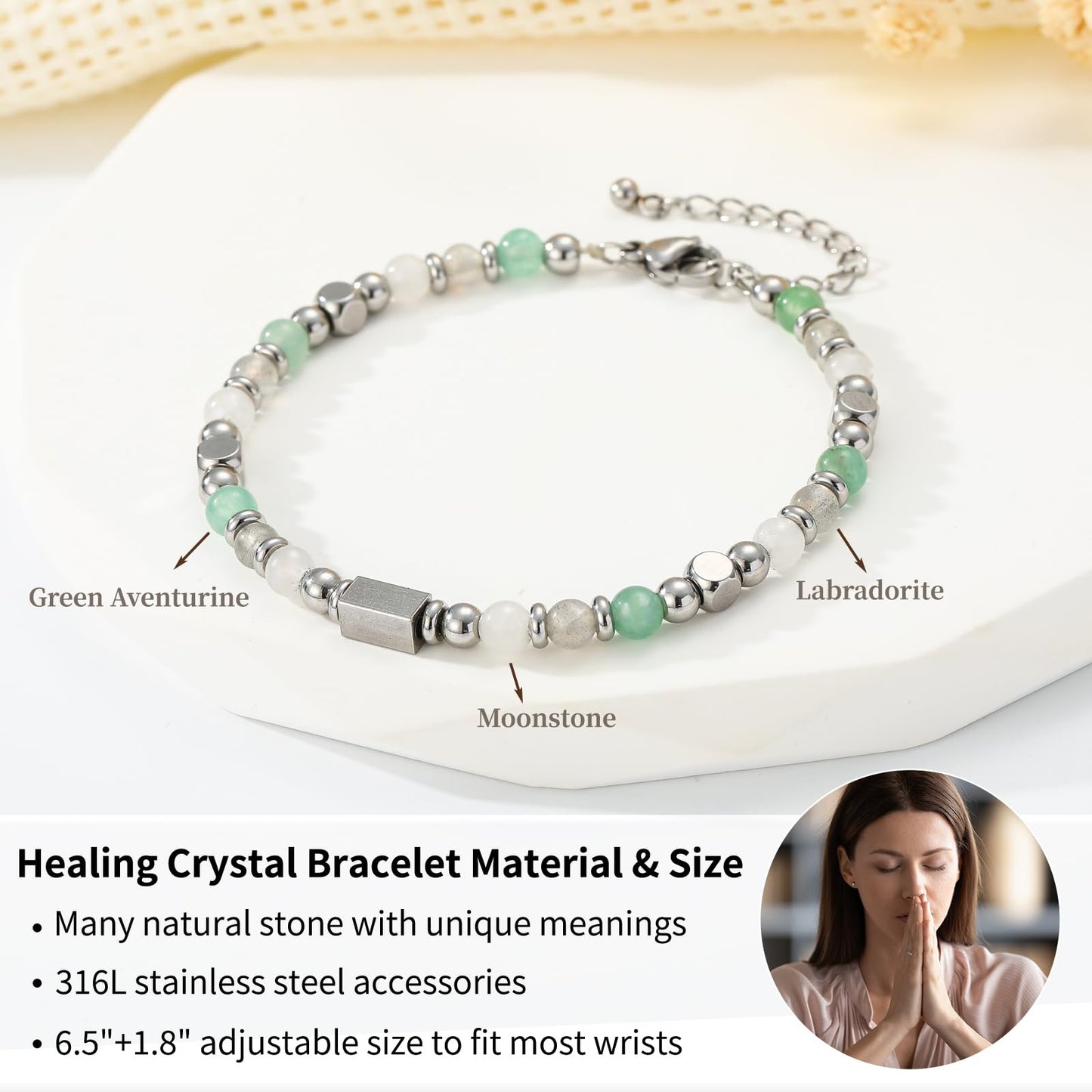 ESPVO Coworker Retirement Bracelet for Women Gifts Graduation Her Crystals New Beginnings Best Friend Inspirational Farewell Leaving Housewarming Going Away Divorce Birthday Jewelry Natural Stones
