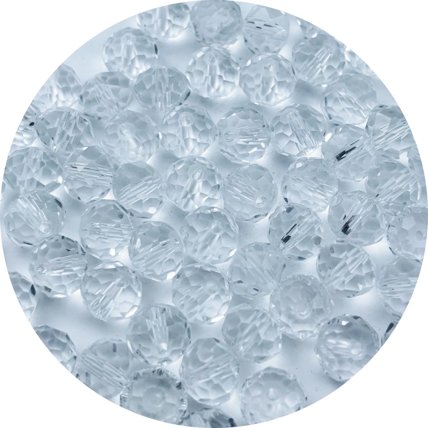 YUEXIGO 250pcs 6mm Crystal Glass Beads for Jewelry Making, Faceted Rondelle Glass Spacer Beads for Wind Chimes Bracelet Earring Necklace DIY Craft(Transparent)