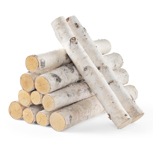 12Pack Birch Logs for Fireplace Decor - Natural Decorative Birch Wood Branches (1.6"-2.4" Dia. x 16.5" Long) for DIY Crafts, Home Décor, and Fire Pit