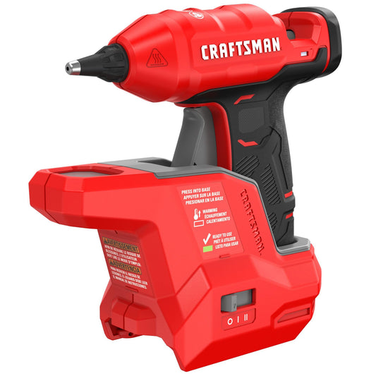 CRAFTSMAN V20 Mini Cordless Hot Glue Gun and Sticks Set with LED Light, Fast Heat Up, Dual Temperature Setting, Compact, Battery Sold Separately (CMGL100B)