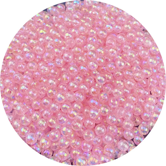 1000 Pcs 6mm Acrylic Round Beads AB Colors Round Spacer Beads for Earring Bracelet Necklace Key Chains Jewelry DIY Craft Making (Pink AB)