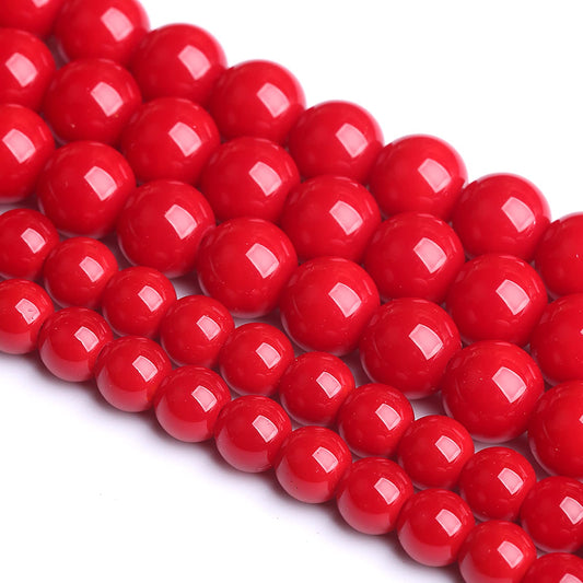 10MM 38PCS Red Glass Round Spacer Loose Beads for Jewelry Making 15 inches DIY Bracelet Necklace