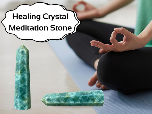 Aquamarine Crystal Towers ~ Natural Healing Crystal Point Obelisk for Reiki Healing and Crystal Grid (2" to 3" INCH)