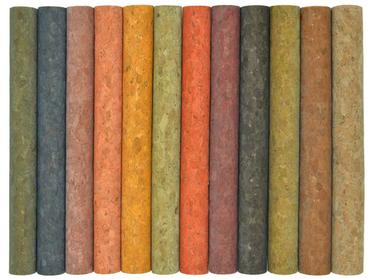 12 Pcs Cork Fabric Sheets, Cork Leather Sheets, Colored Cork Sheets, Cork Leather Fabric 8x12 Inch for Sewing Earrings, Purses, or Other DIY Craft