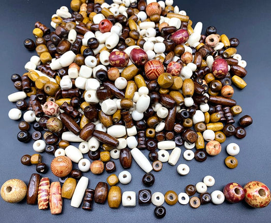 1020 Pcs Printed Wooden Bead Assorted African Beads, Loose Wood Beads Macrame Supplies, Natural Wooden Bead for Jewelry Bracelets Necklace Earring Making DIY Craft Project