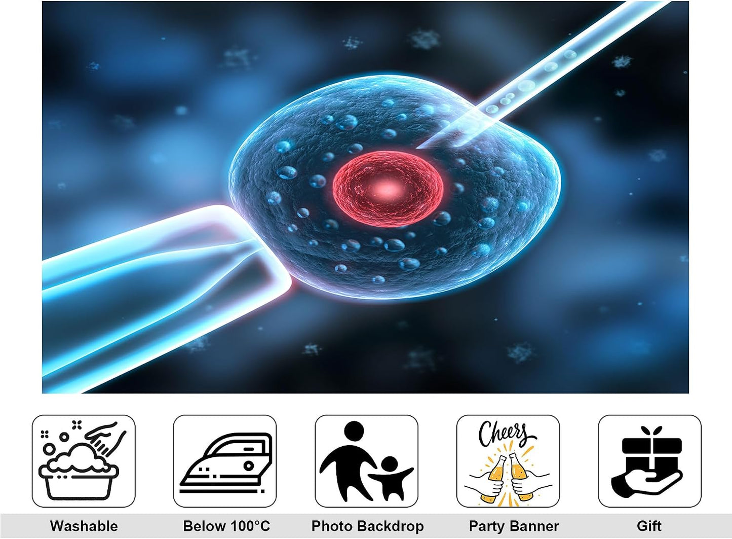 KeyWork 7x7ft IVF Procedure Backdrop Medical Science Photography Background for Fertility Seminar Reproductive Health