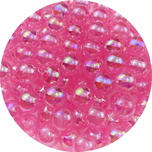 1000pcs Acrylic Round Beads - 6mm AB Colors Craft Beads with Holes for Earring Bracelet Necklace Key Chains Jewelry Making (Light Pink AB)