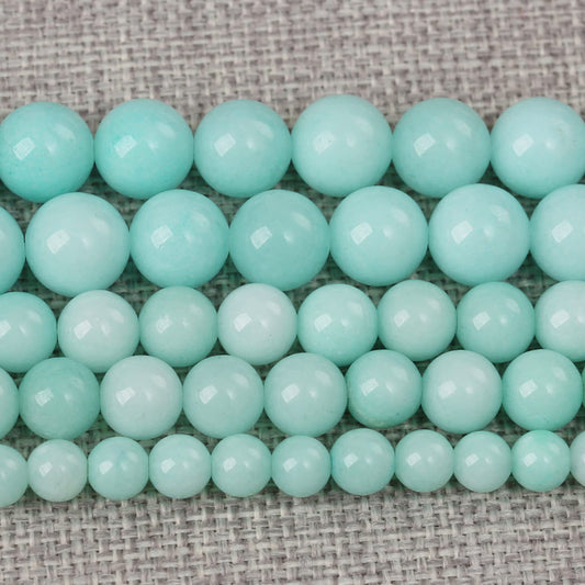 160PCS 4MM Natural Stone Amazonite Chalcedony Loose Beads for Jewelry Making DIY Bracelet Necklace 2 Strands