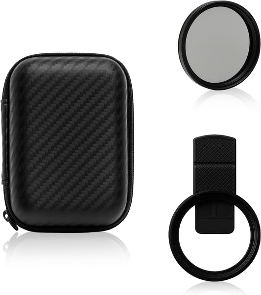 Brvlsoc 52mm 1711 Clip-On Circular Polarizer (CPL) Lens Filter Kit Professional Phone Camera Filter for iPhone