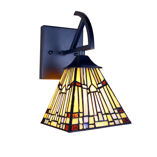 Chloe Lighting Kinsey Mission Wall Sconce, 1 Light, Blackish Bronze, Multicolor, 6in Wide, Model CH33293MS06-WS1