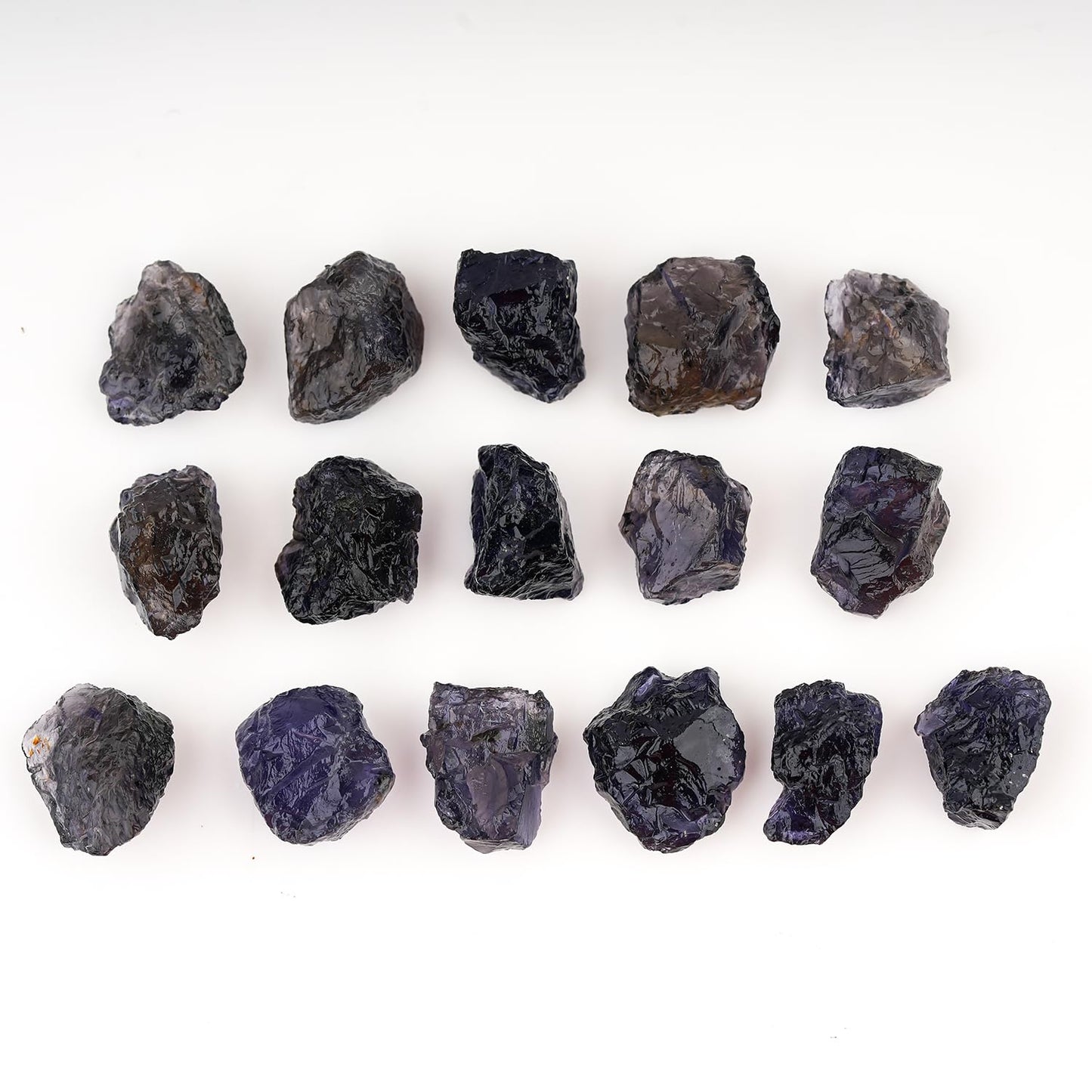 ColouredRocks 100 carats Iolite Crystals, Raw Stones, Rough Gemstones, Jewelry Making Supply, Cabbing, Polishing, Cutting, DIY, Crafts (14-16pcs) (12-16mm)
