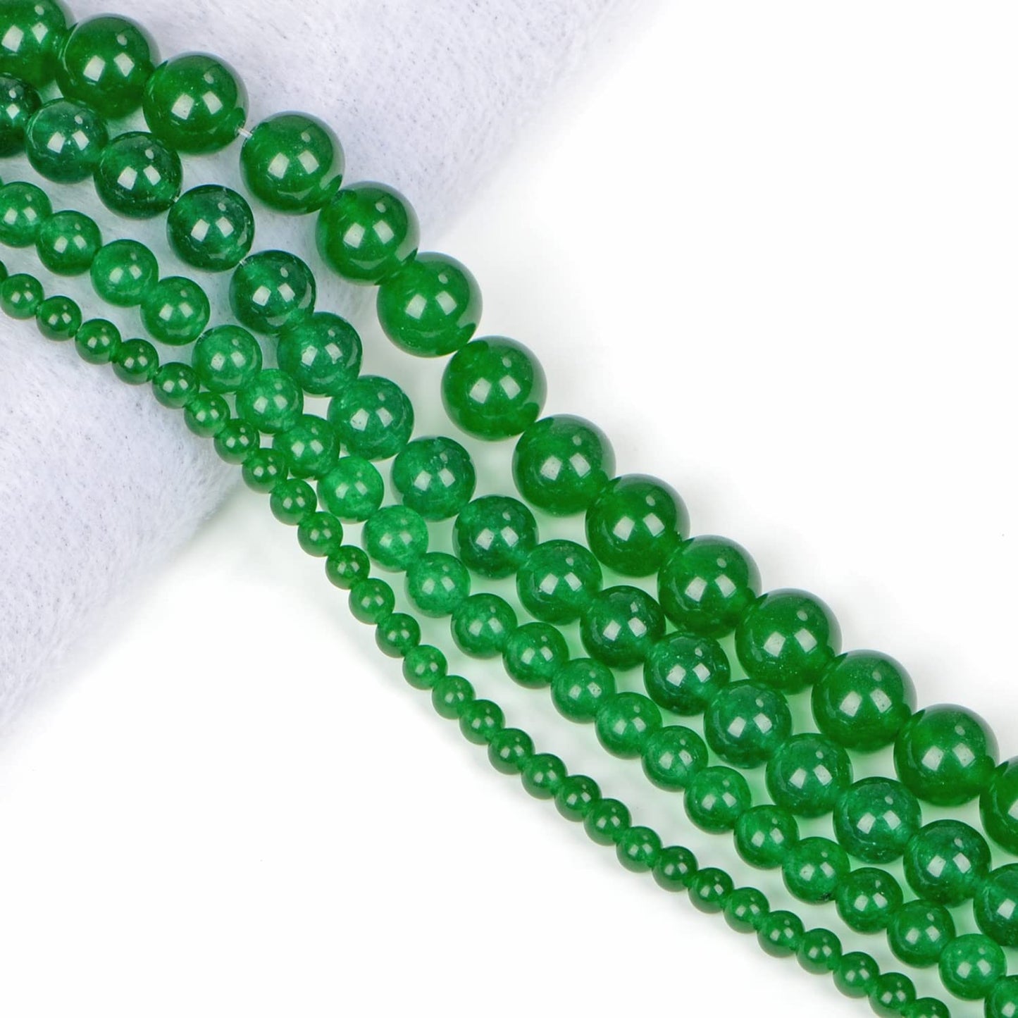 AD Beads Natural Gemstone Round Loose Beads 15" for Bracelet Necklace Earrings Jwelery Making Crafts DIY (8mm, Green Jade)