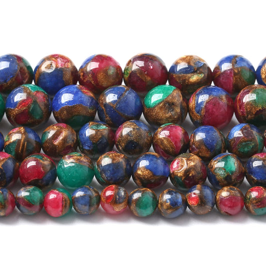 12MM 31PCS Mixed Colorful Cloisonne Craft Loose Round Beads for Jewelry Making DIY Bracelet