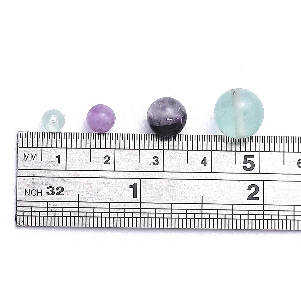 BEADIA Natural Fluorite Stone Round Loose Semi Gemstone Beads for Jewelry Making 4MM 89PCS