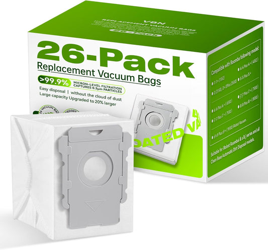 VBN Vacuum Bags for iRobot Roomba | 26-Pack Compatible with i3+ i4+ i5+ i6+ i7+ i8+ j7+ j8+ j9+ s9+