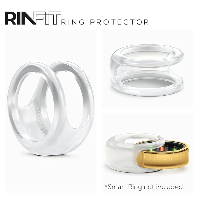 Rinfit Smart Ring Protector - Silicone Ring Enhancer for Active Lifestyle and Gym - StyleFit U.S. Design Patent - Frosted, Size 12