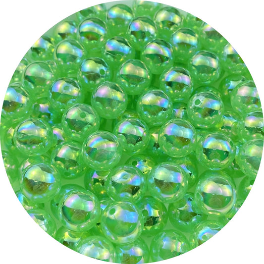 1000pcs Acrylic Round Beads 6mm AB Colors Craft Beads Round Spacer Beads with Holes for Earring Bracelet Necklace Key Chains Jewelry Making(Green AB)