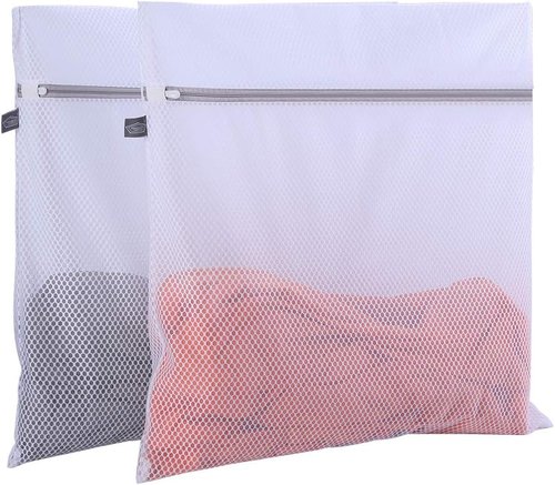 Kimmama Laundry Mesh Wash Bags - Lingerie & Delicates Protection | 2XXL White & Grey Zipper