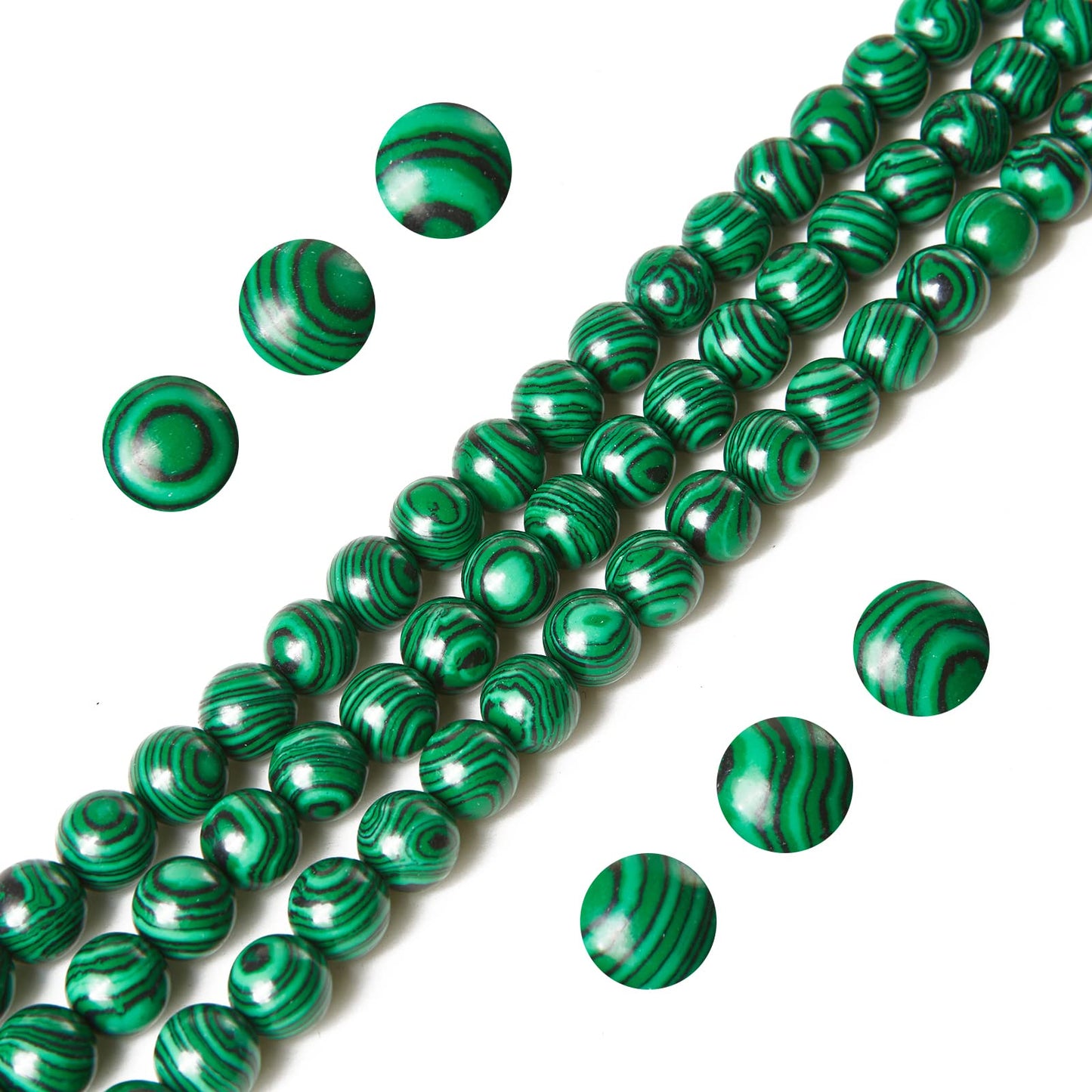 100pcs 10mm Malachite Beads Natural Gemstone Beads Round Loose Beads for Jewelry Making