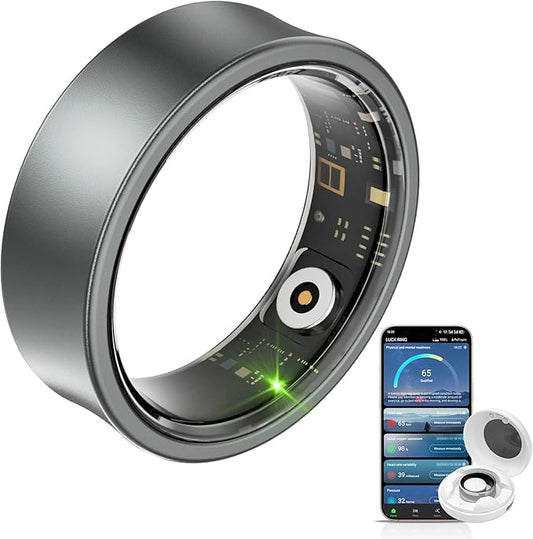 Smart Ring for Women Men, Health Fitness Tracker, 10ATM Waterproof Ring for iOS and Android, No Subscription Fee (Silver, 11)