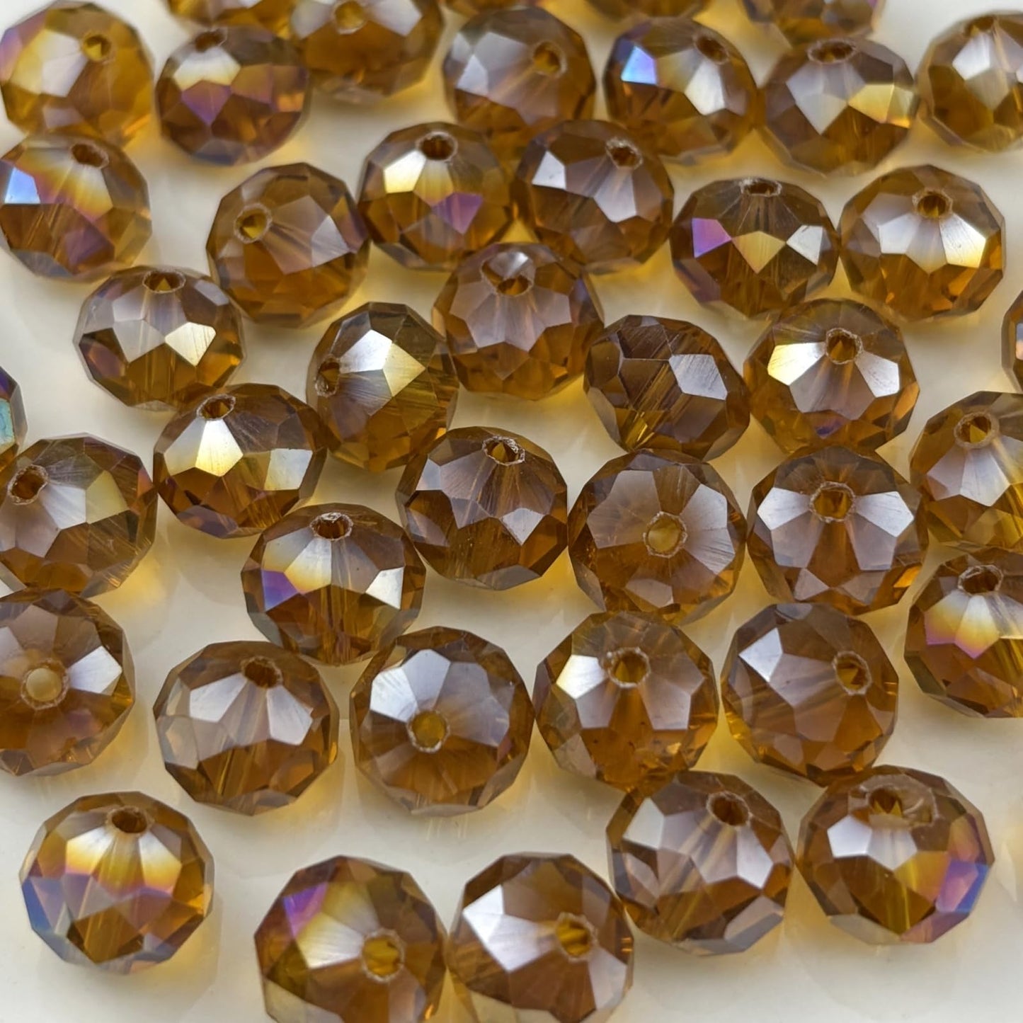 YHYPOCI 200pcs 6mm Crystal Glass Beads for Crafts Faceted Rondelle Glass Beads for Jewelry Making Crystal Spacer Beads for Necklaces Bracelets Earrings DIY Craft(Amber AB)