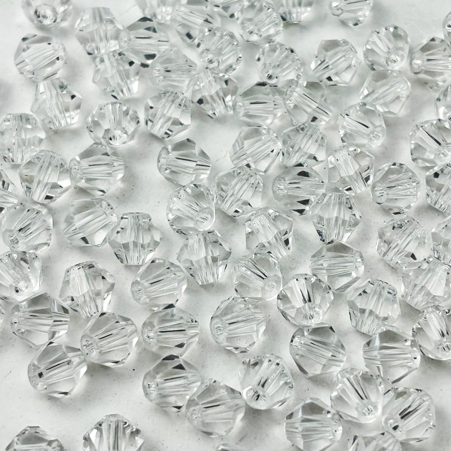 YUEXIGO 500pcs 3mm Bicone Glass Crystal Beads for Jewelry Making, Faceted Bicone Glass Spacer Beads for Bracelet Earring Necklace DIY Craft(Transparent)