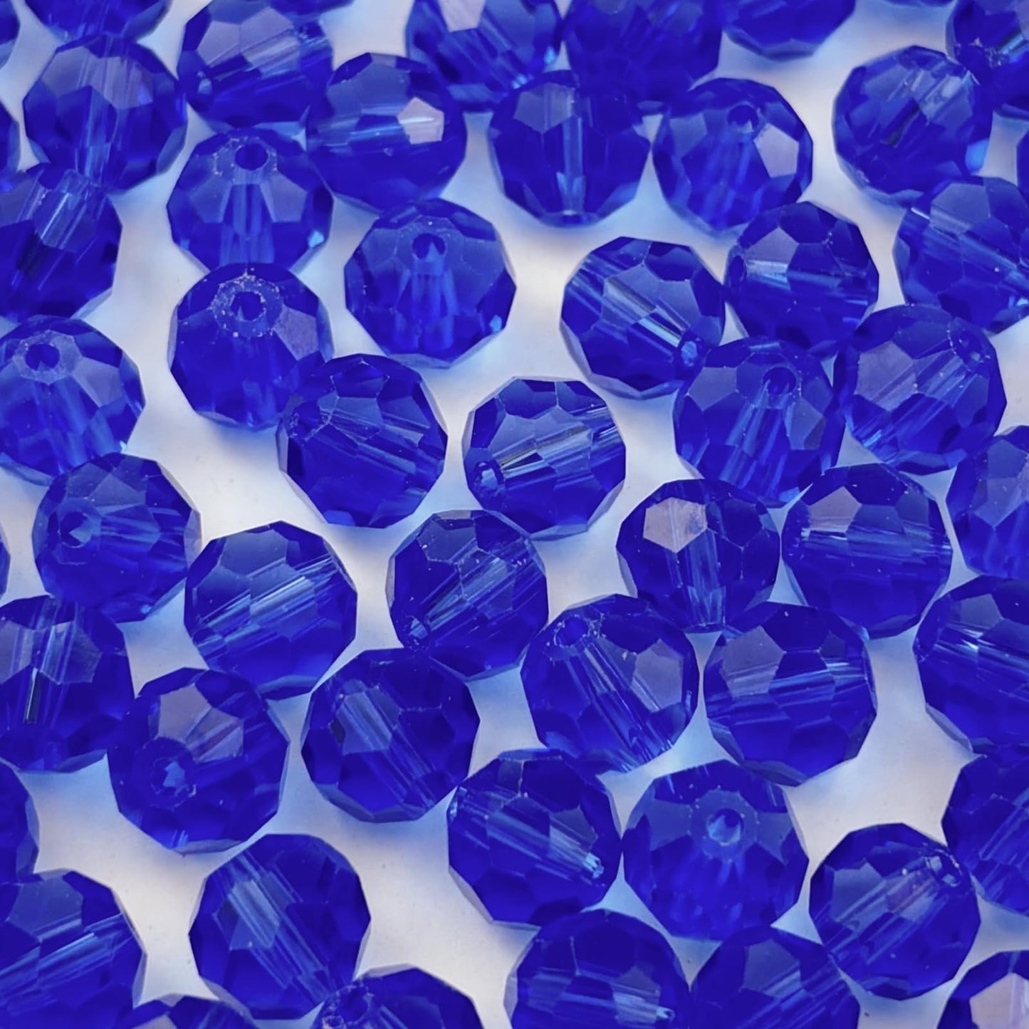 YUEXIGO 200pcs 6mm Round Crystal Glass Beads for Jewelry Making, Faceted Crystal Glass Spacer Beads for Bracelet Earring Necklace DIY Craft(Blue)