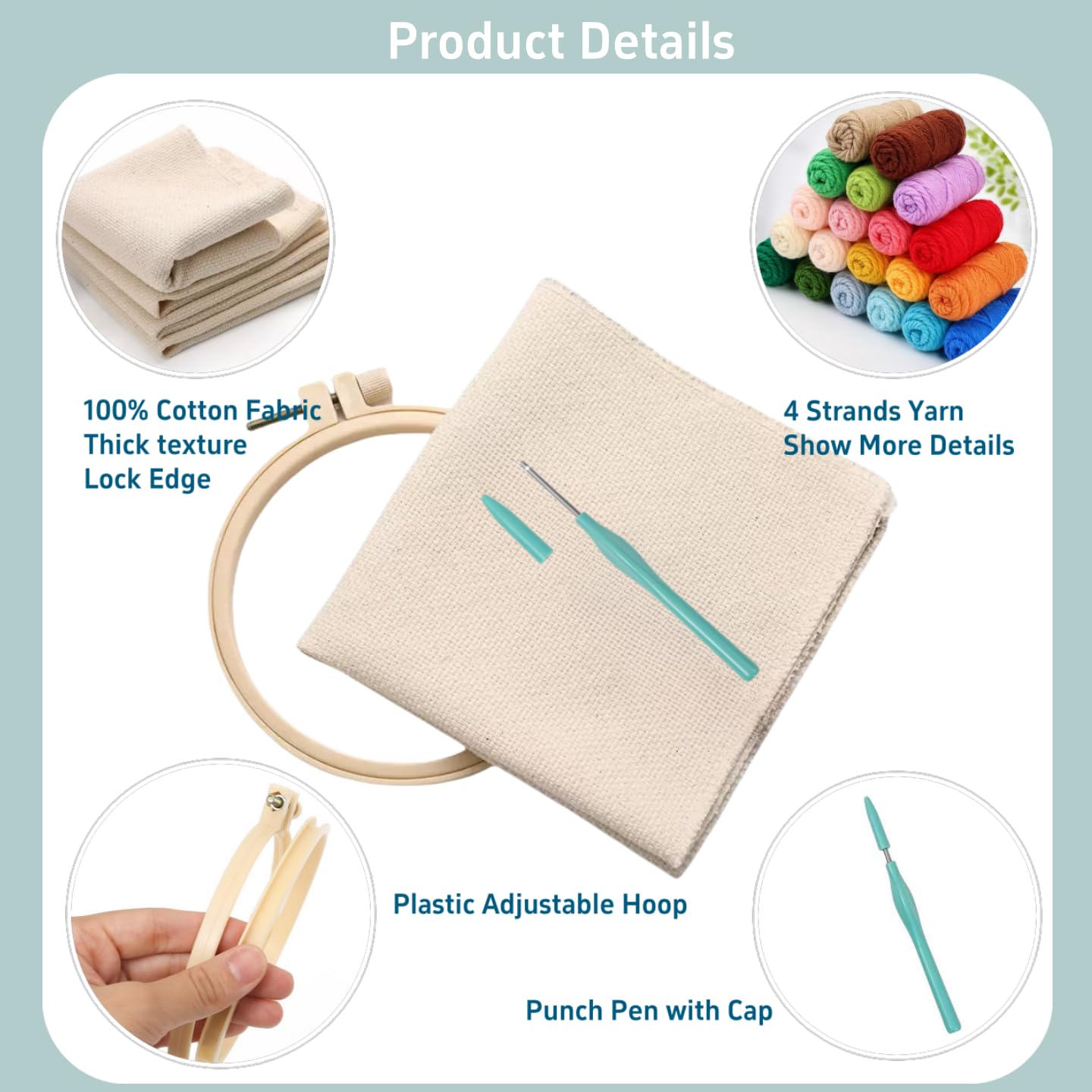 Punch Needle Kits Yorkshire Terrier Dog and Butterfly Embroidery Starter Set with Hoop Easy for Beginners DIY Stress Relief Handmade Craft Hobby and Home Decor 20x20cm-2