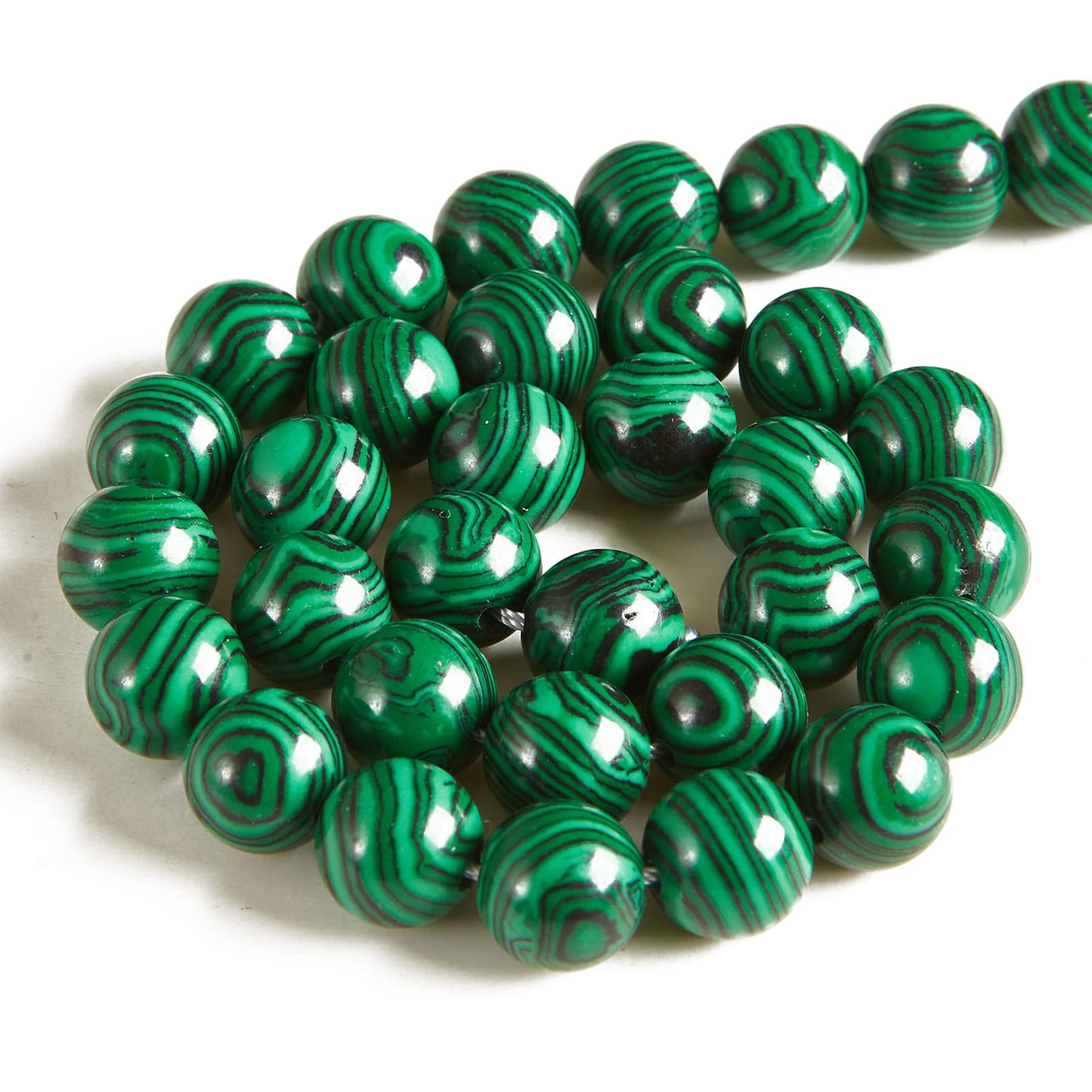 100pcs 10mm Malachite Beads Natural Gemstone Beads Round Loose Beads for Jewelry Making