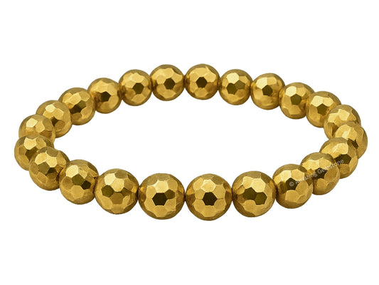 Amazing Gemstone Golden Hematite Bracelet for Women - Chakra Mens Bracelet Protection Crystals and Healing Stones - Blessing Bracelet Spiritual Meditation Gift Christmas Stocking Stuffers