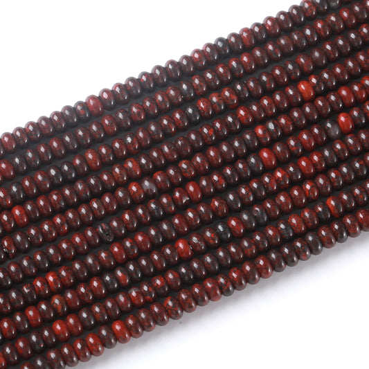 150PCS 2x4mm Natural Mahogany Obsidian Stone Rondelle Beads Abacus Disk Stone Beads Round Loose Spacer Gemstone for DIY Bracelet Necklace Jewelry Making