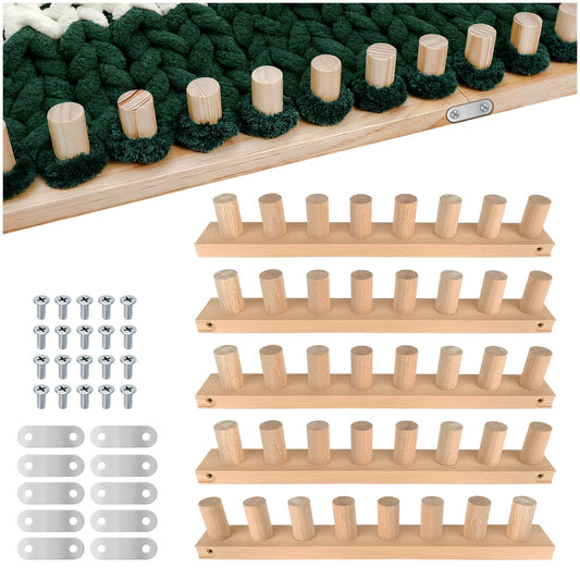 Violetfox 80" Chunky Blanket Loom Kit, Adjustable Knit Loom Yarn Loom for Adults, Wooden Hand Knitting Loom for Throw Blankets, Beginner-Friendly Yarn Craft Weaving Tools for Home DIY (80 in)